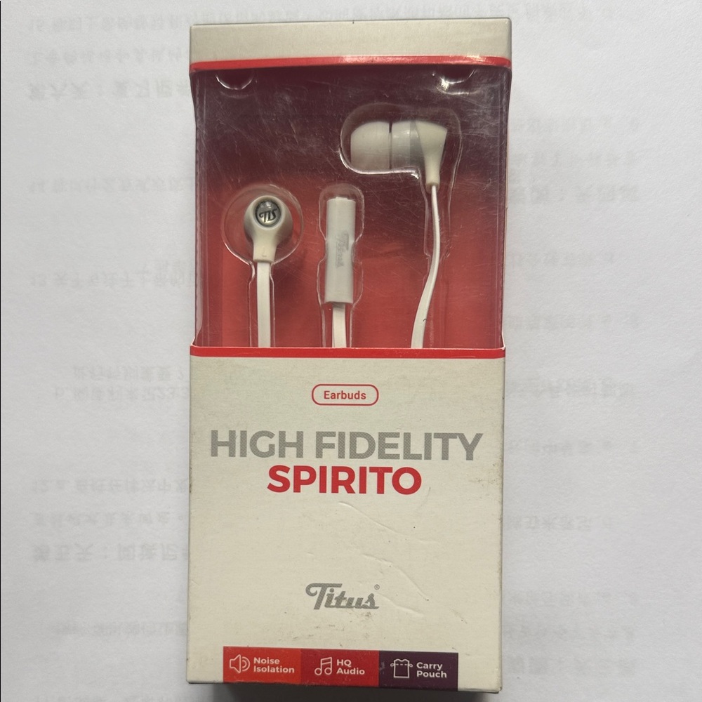 Titus High Fidelity Spirito White Earbuds
